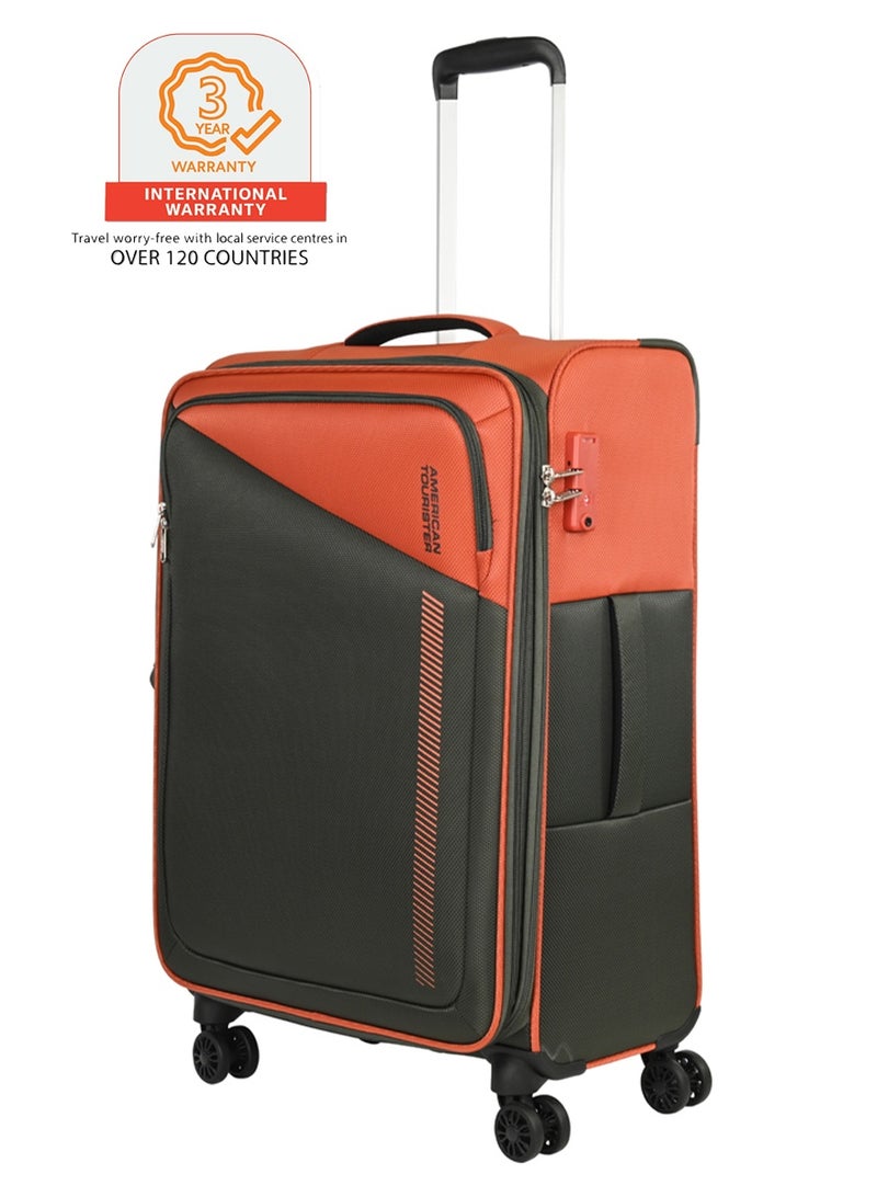 امريكان توريستر حقيبة سفر داشواي، مقاس  سم،  عجلات، بوليستر، برتقاليرمادي، قفل ، قابلة للتوسيع، جيب شبكي داخلي، سحاب ، تخزين أمامي، ضمان دولي  سنوات - Image 1